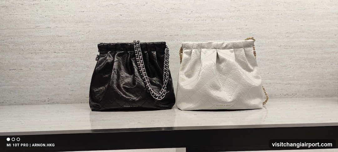 Handbags on display