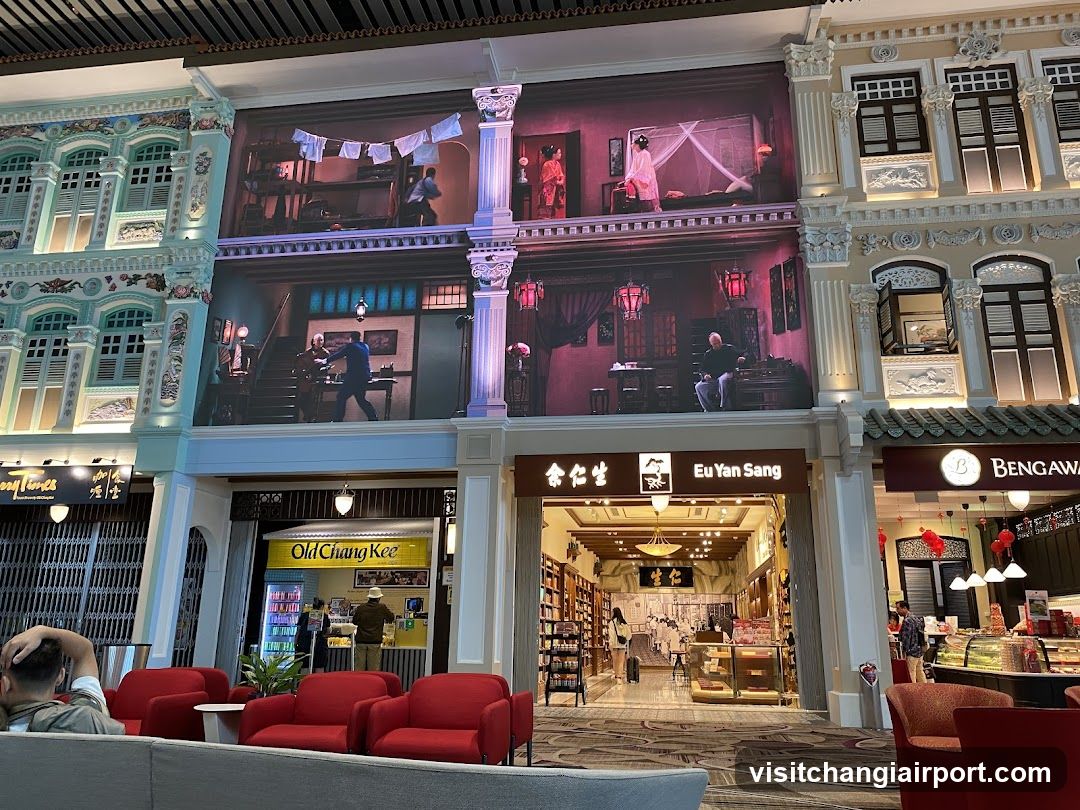 Shopping Arcade Interior with Shop Facades