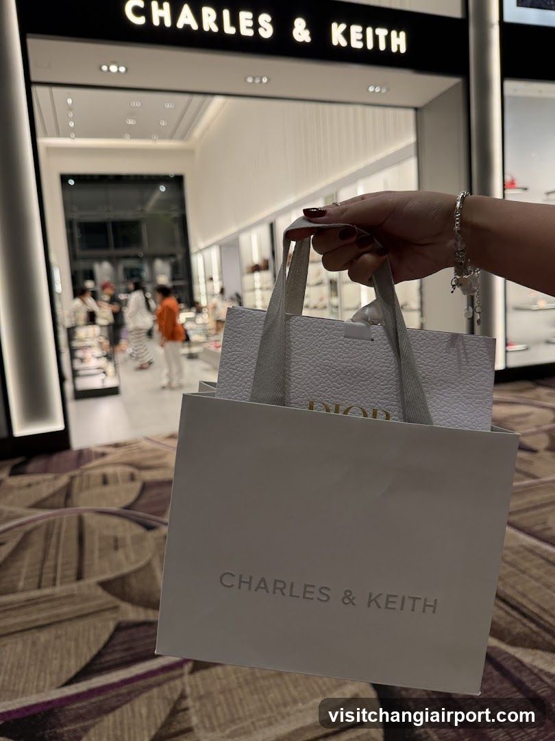 Shopping Bag with Charles & Keith and Dior Bags