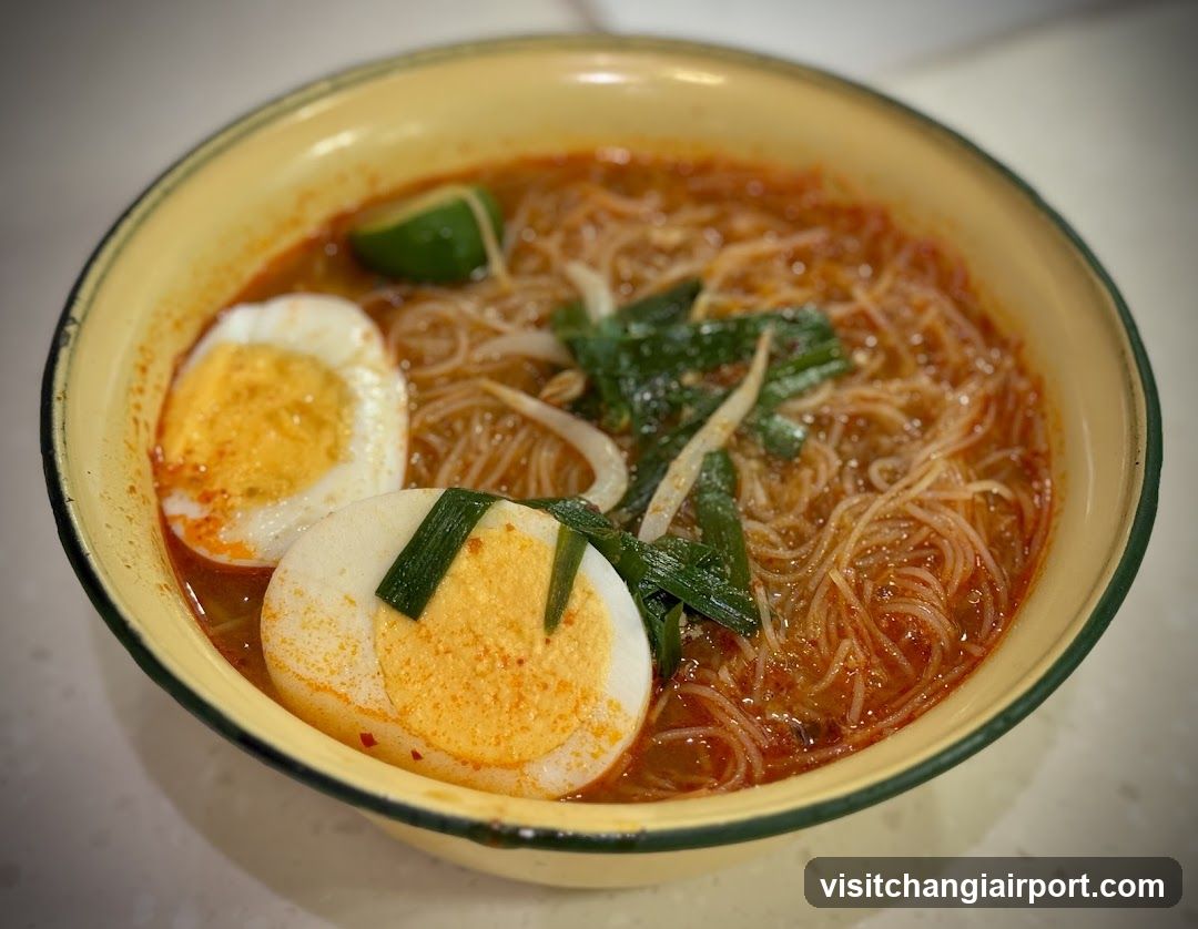 Bowl of Spicy Noodles with Boiled Egg