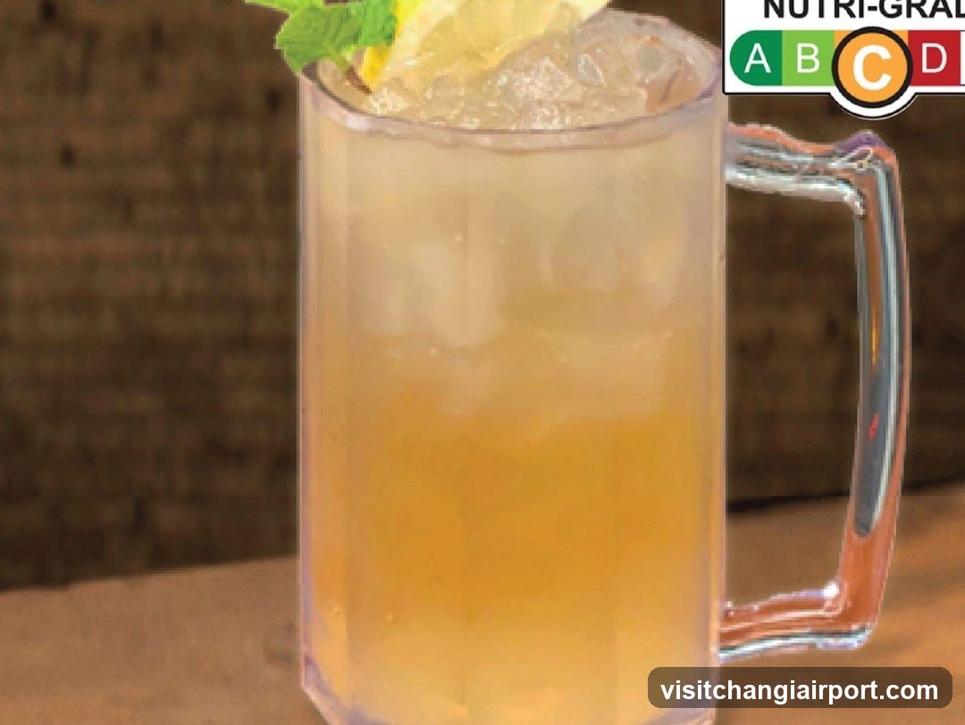 Iced Lemonade with Mint and Lemon Garnish