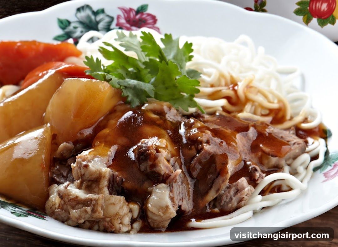 Braised Pork with Noodles and Vegetables