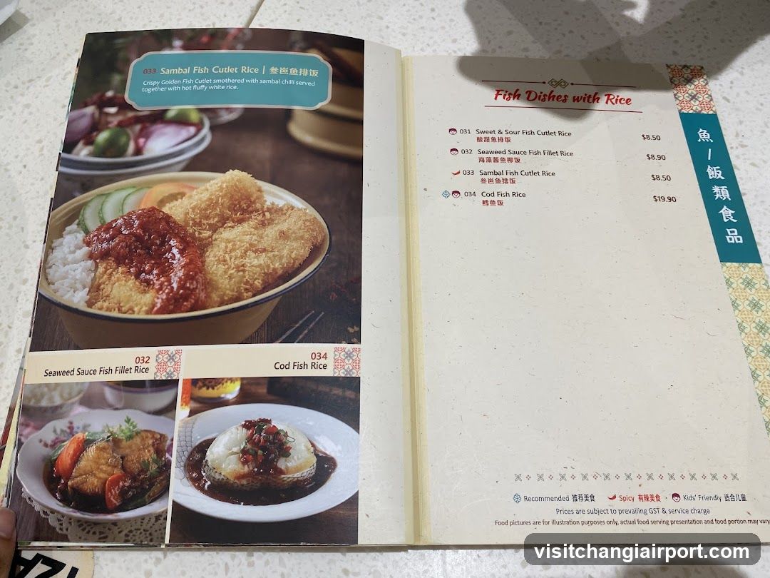 Fish Dishes with Rice Menu