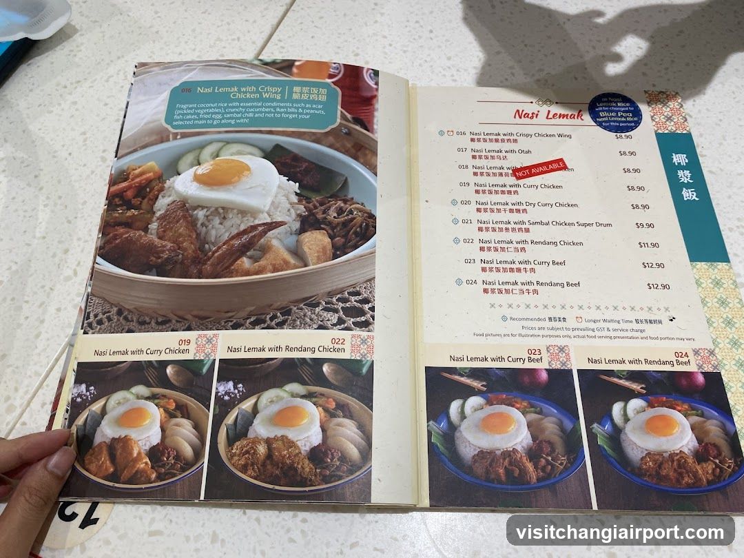 Nasi Lemak Menu