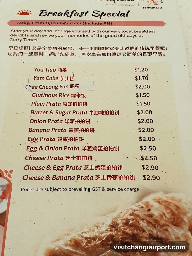 Breakfast Special Menu