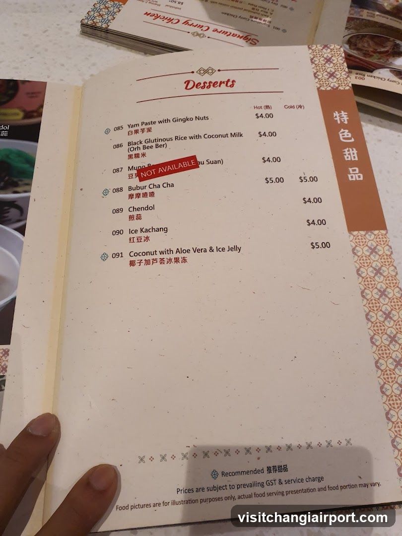 Desserts Menu Page