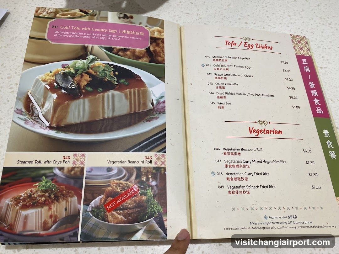 Tofu & Egg Dishes Menu