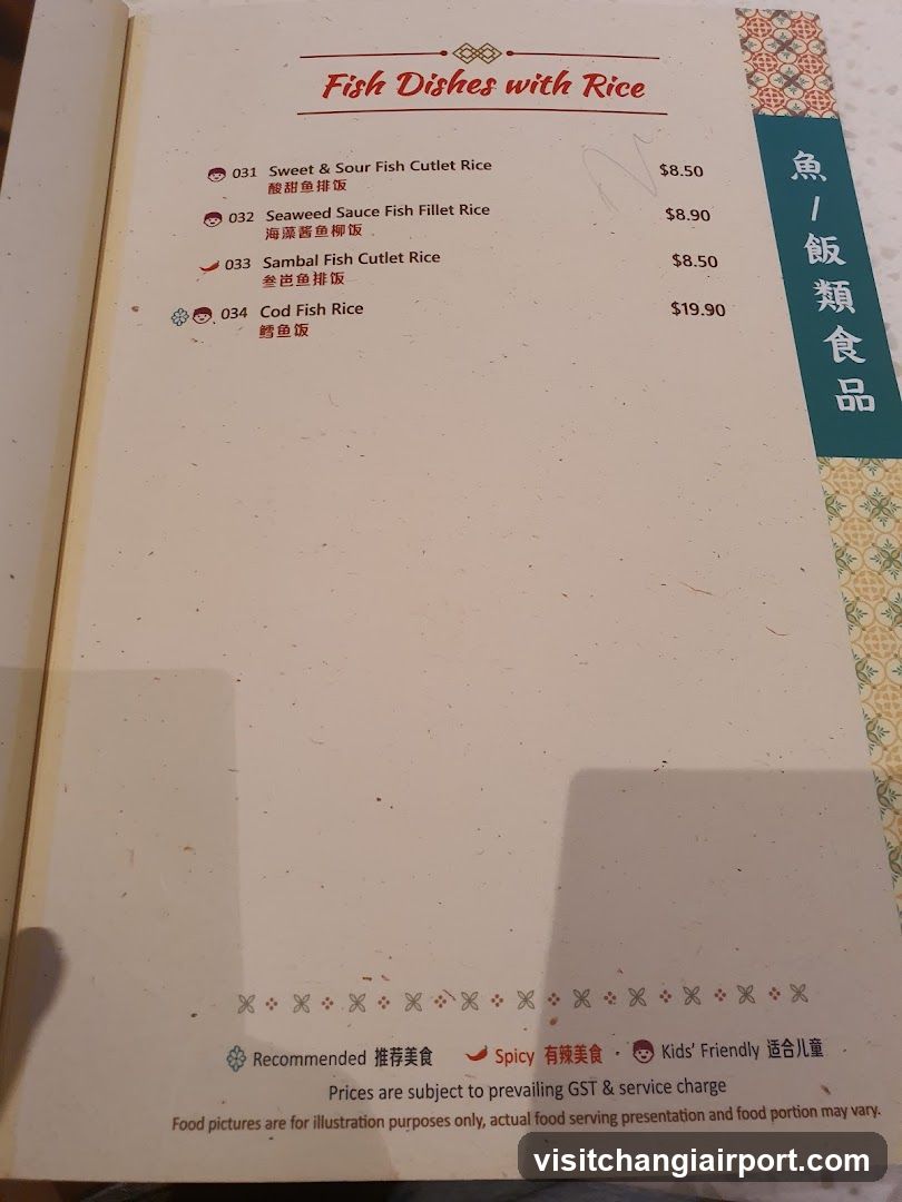 Fish Dishes with Rice Menu Page