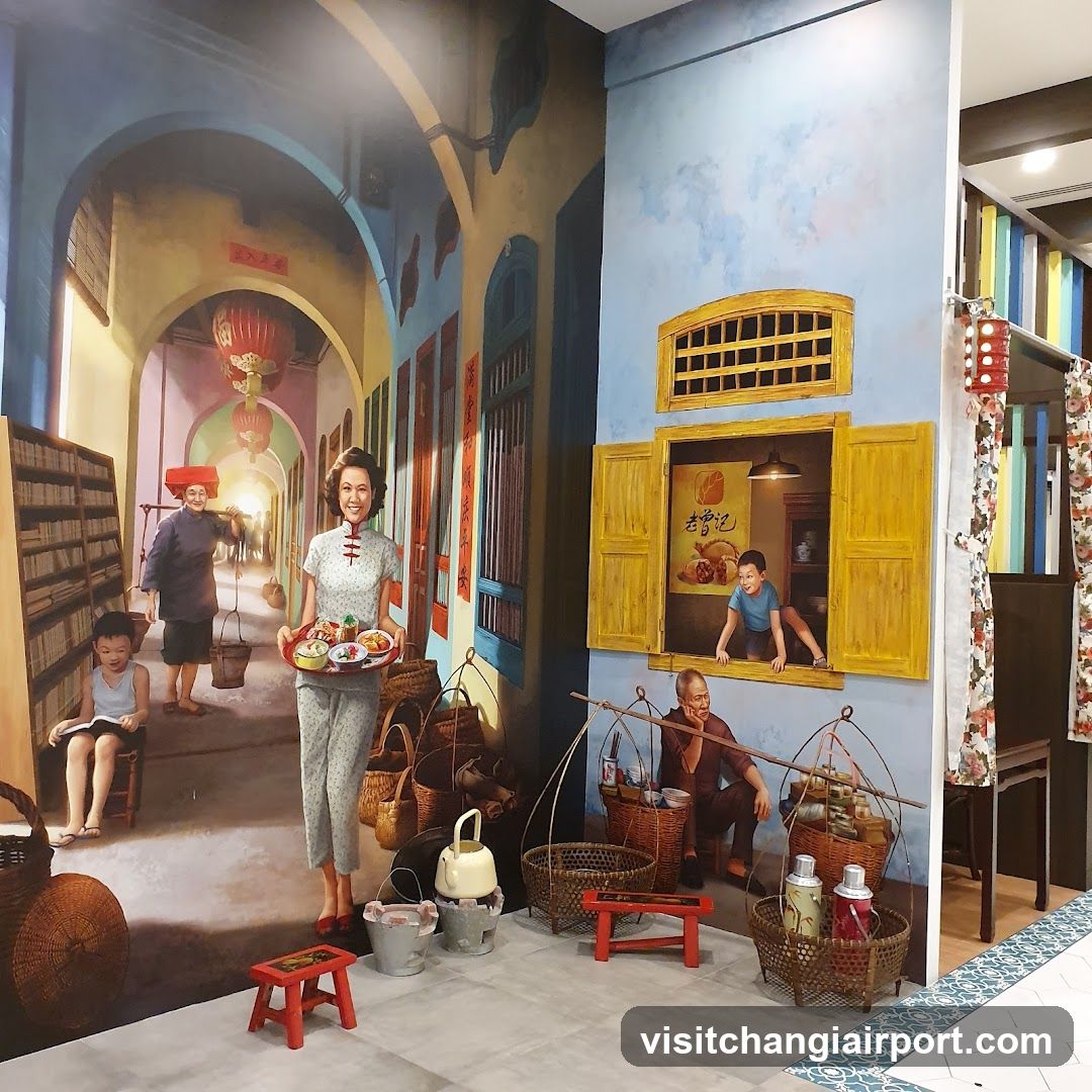 Traditional Market Scene Mural