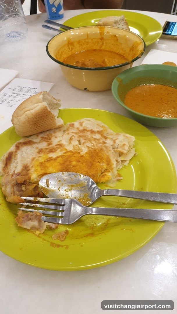 Eaten Meal with Curry and Roti