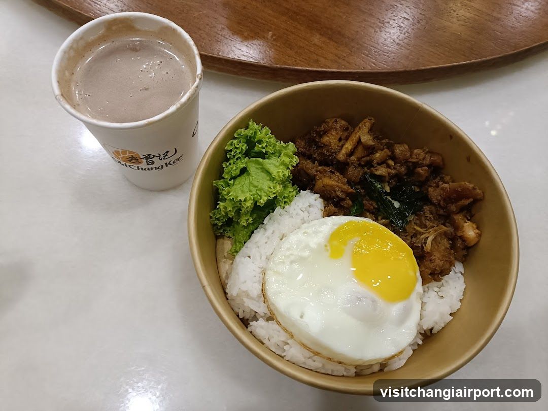Fried Rice Bowl with Egg and Drink