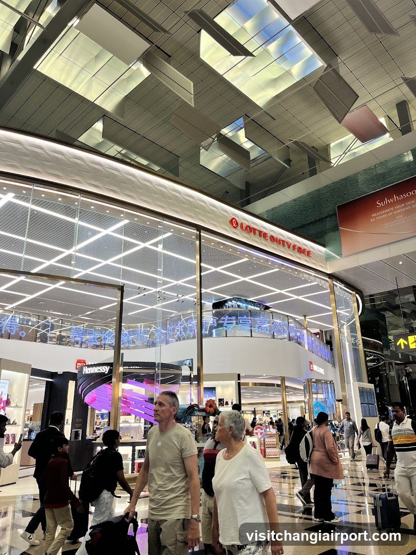 Airport Terminal Interior with Retail Stores