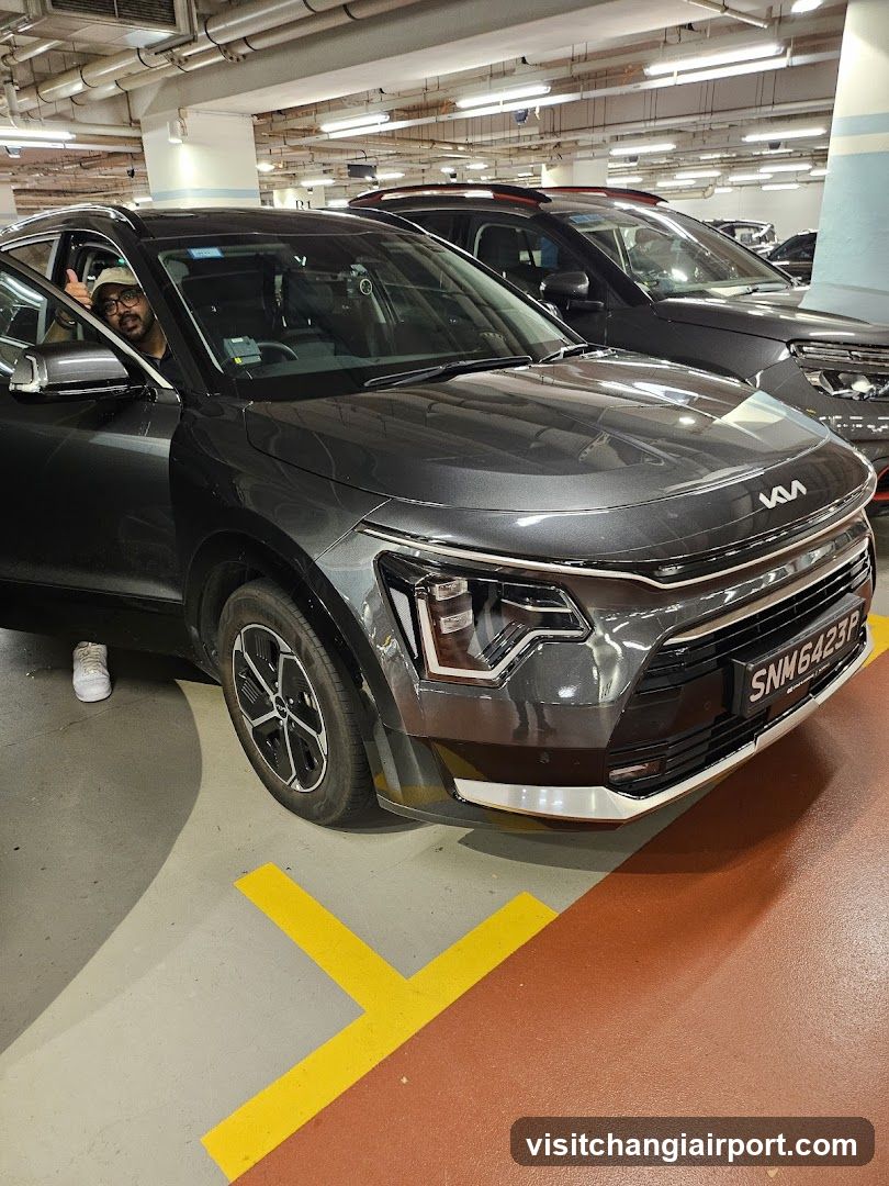 SUV in parking garage