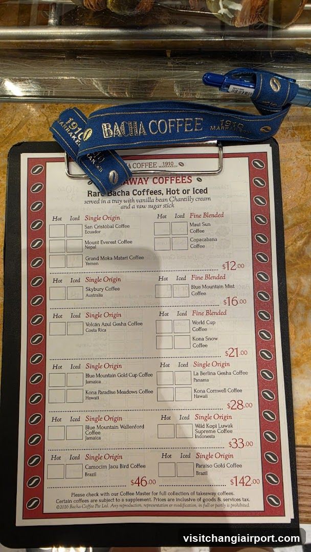 Bacha Coffee Away Coffees Menu