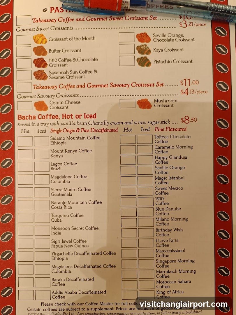 Bacha Coffee Menu