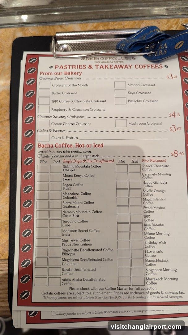 Bacha Coffee Menu