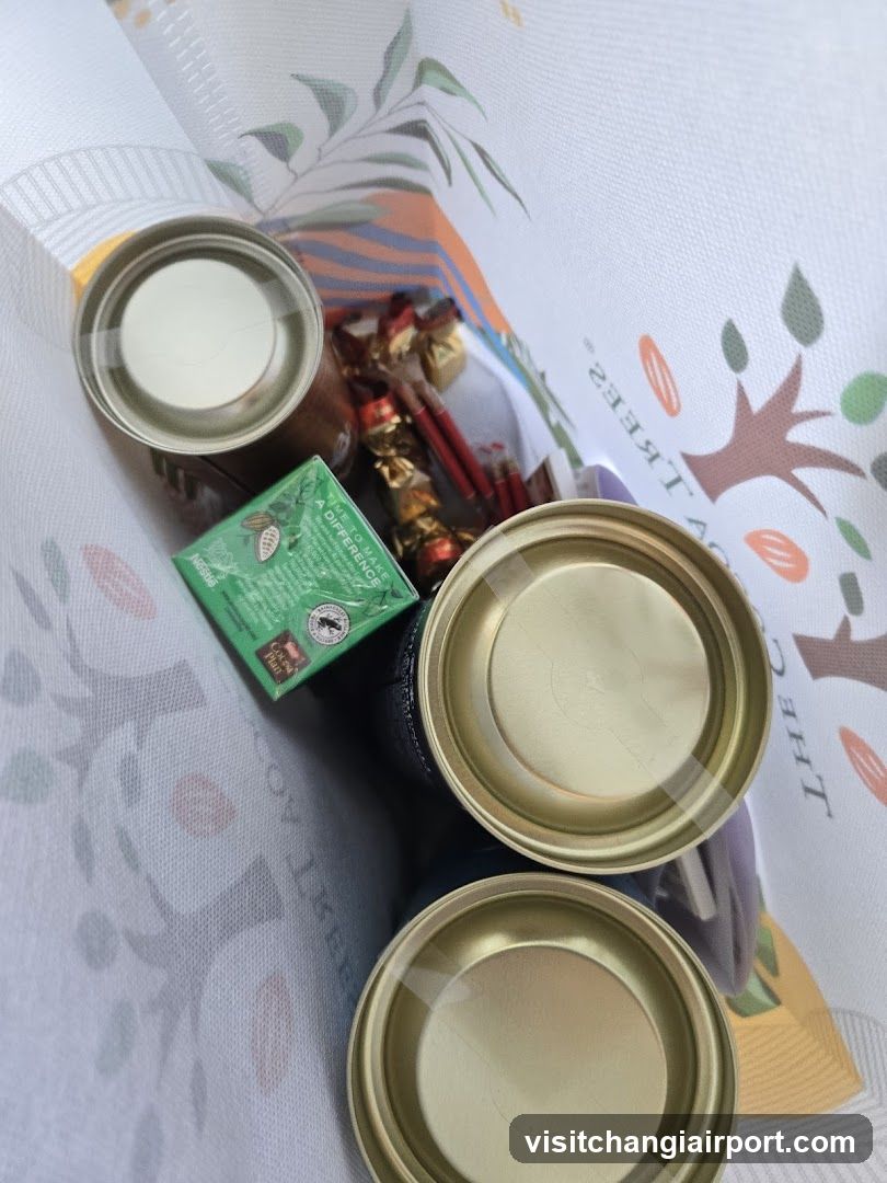 Canned Goods and Snacks on Tablecloth