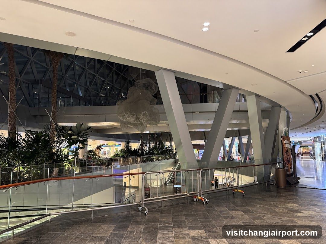 Shopping Mall Interior with Hanging Sculpture