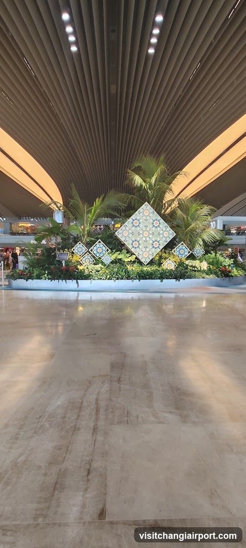 Airport Interior with Decorative Display
