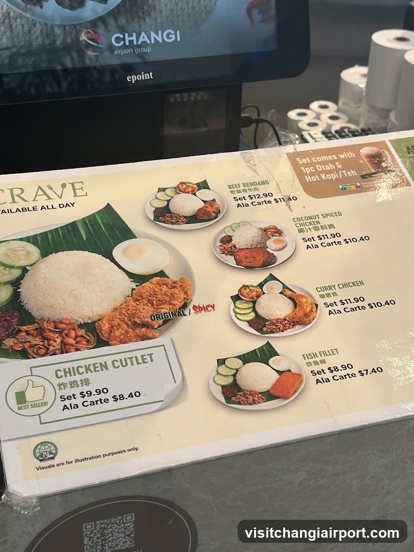 Changi Airport Group Menu Board