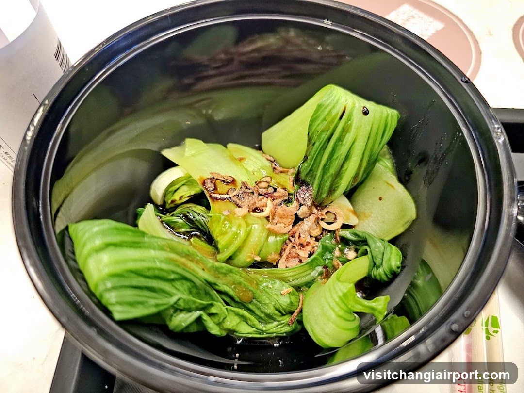 Bok Choy in Cooking Pot