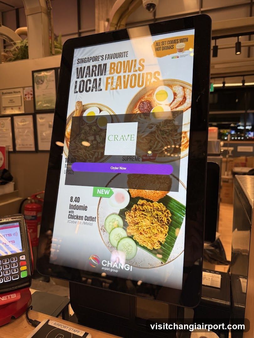 Digital Menu Board at Food Stall