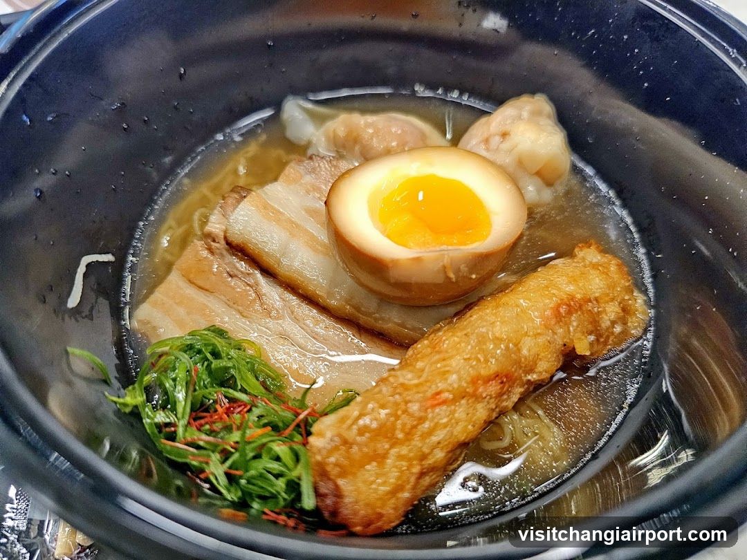 Ramen Bowl with Halved Egg and Tofu