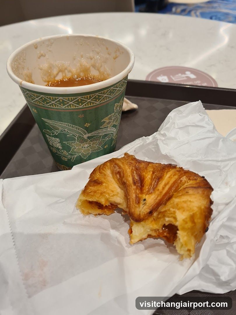 Croissant and Coffee Cup