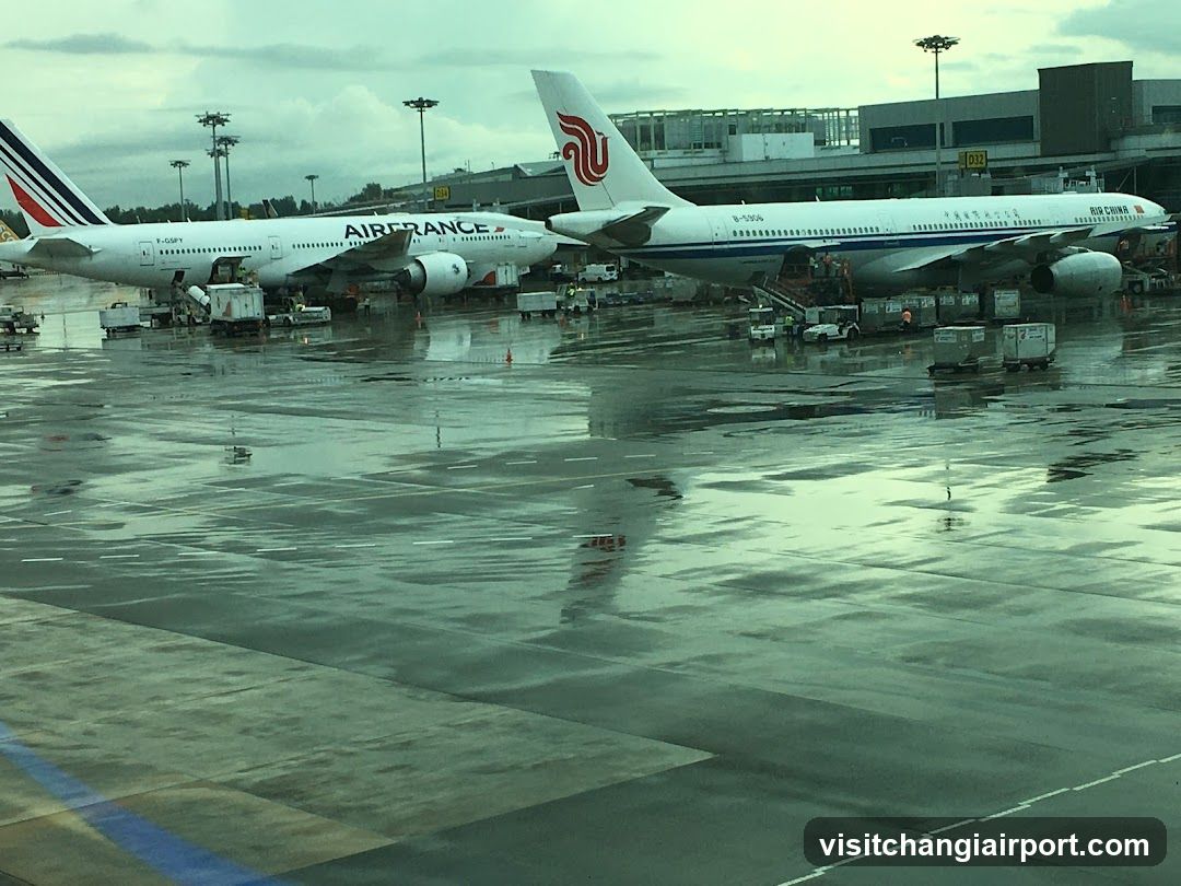 Airport Tarmac with Air France and China Eastern Aircraft