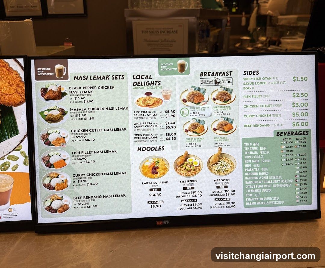 Nasi Lemak & Local Delights Menu Board