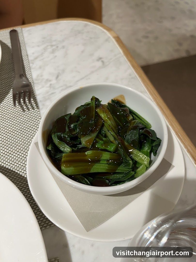 Bowl of Stir-fried Greens with Sauce