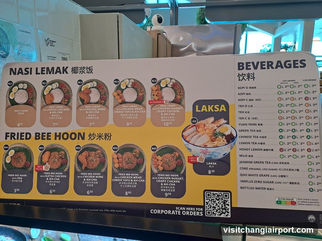 Nasi Lemak & Fried Bee Hoon Menu Board