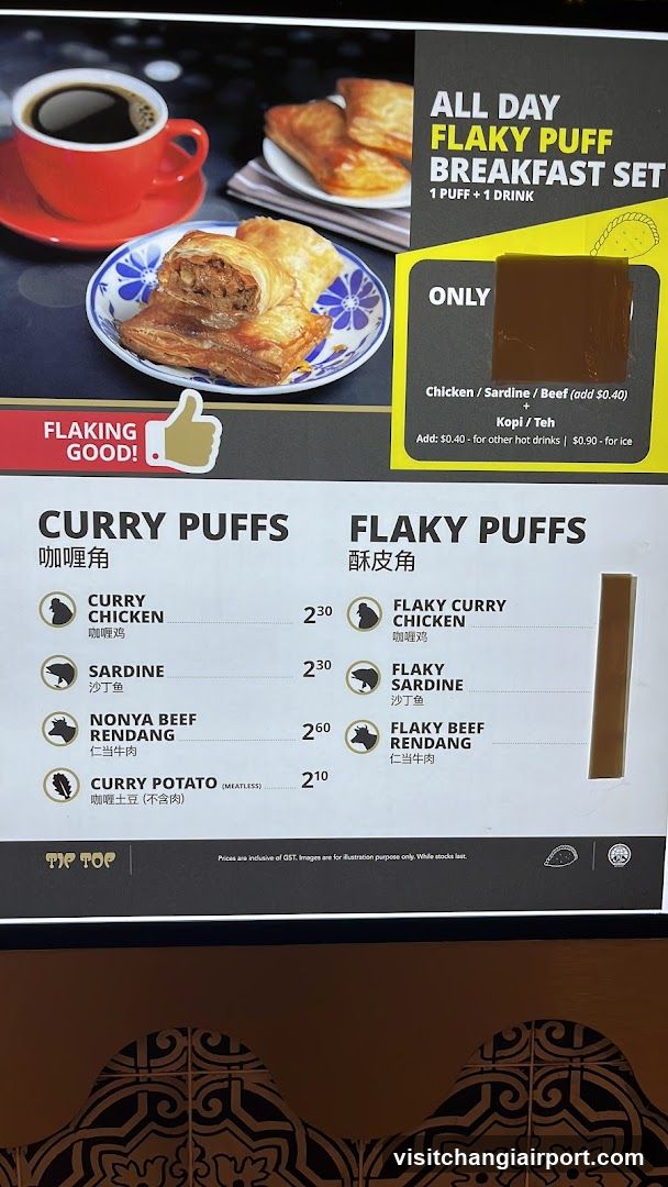 Flaky Puffs Menu Board