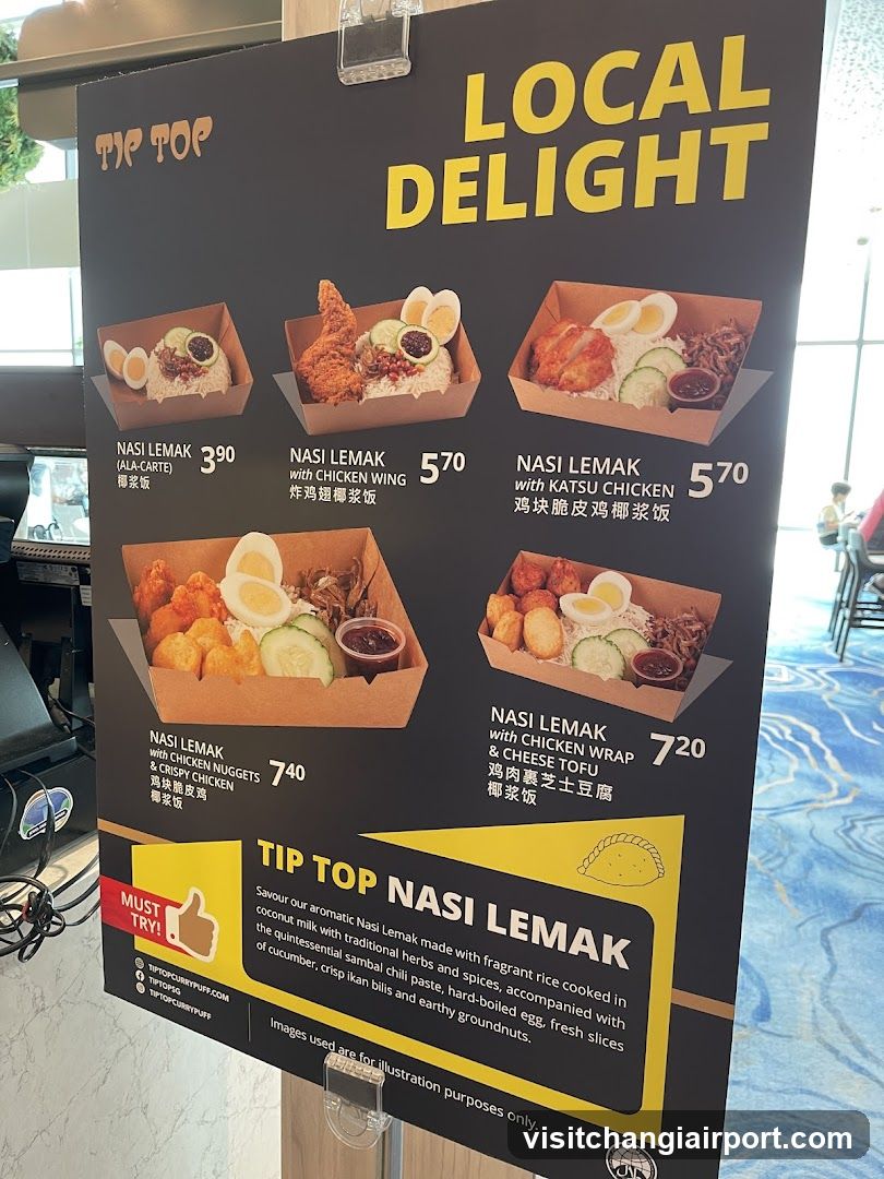 Tip Top Nasi Lemak Menu Board
