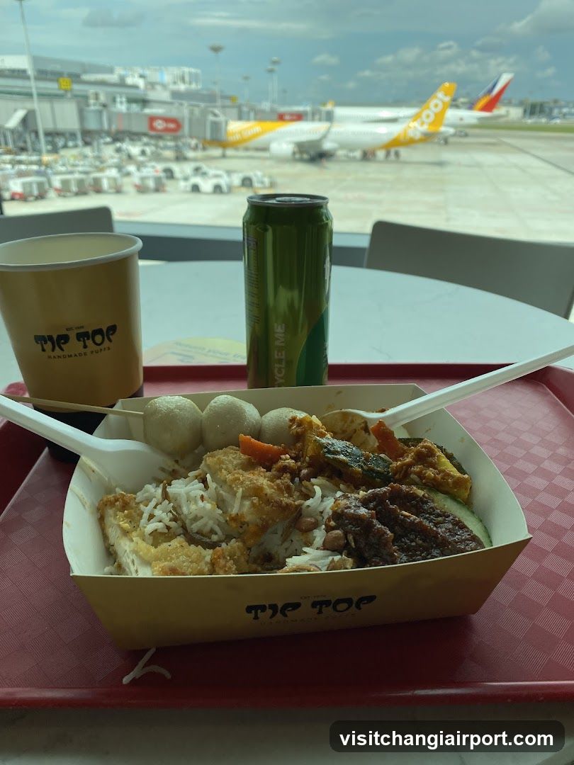 Airport Meal with View of TAP Air Portugal Plane