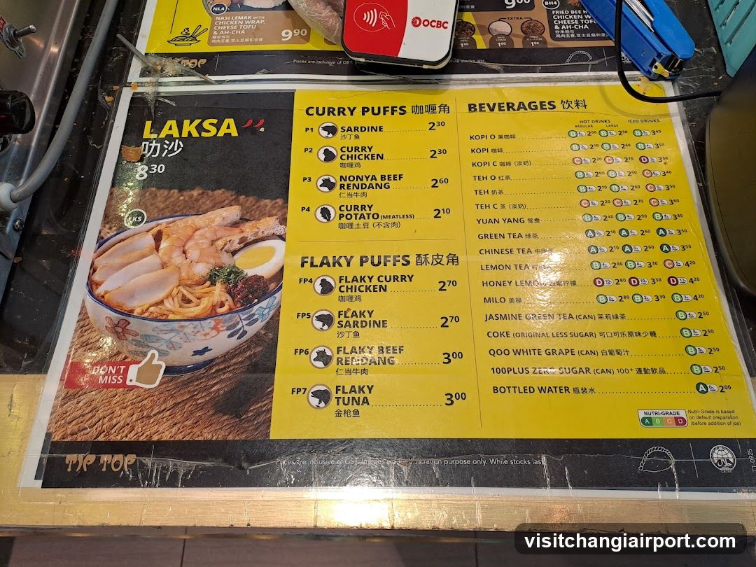 Laksa and Flaky Puffs Menu