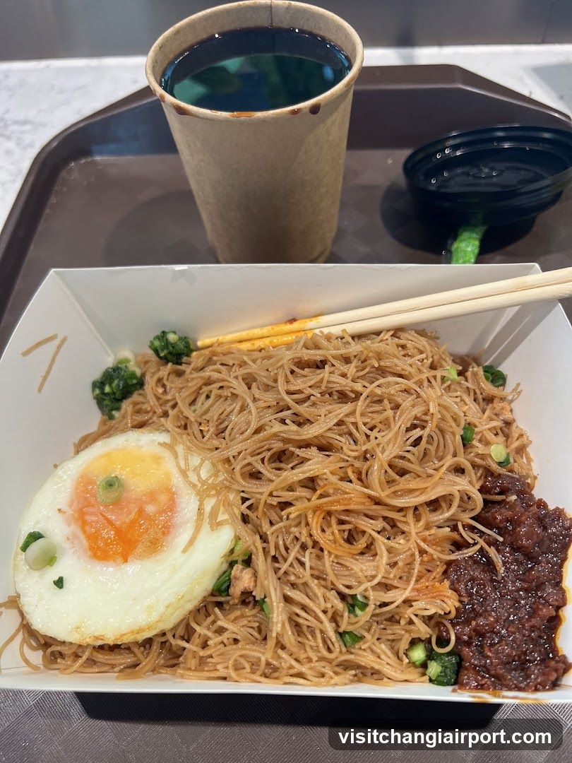 Noodle Meal with Fried Egg and Sauce