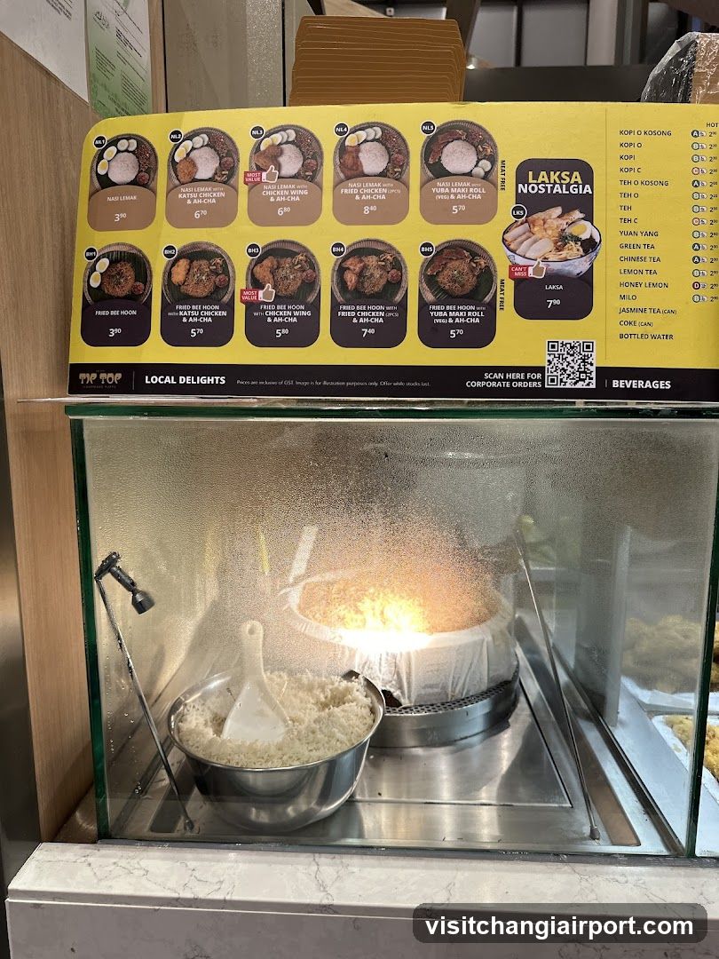 Food Display Counter with Menu Board