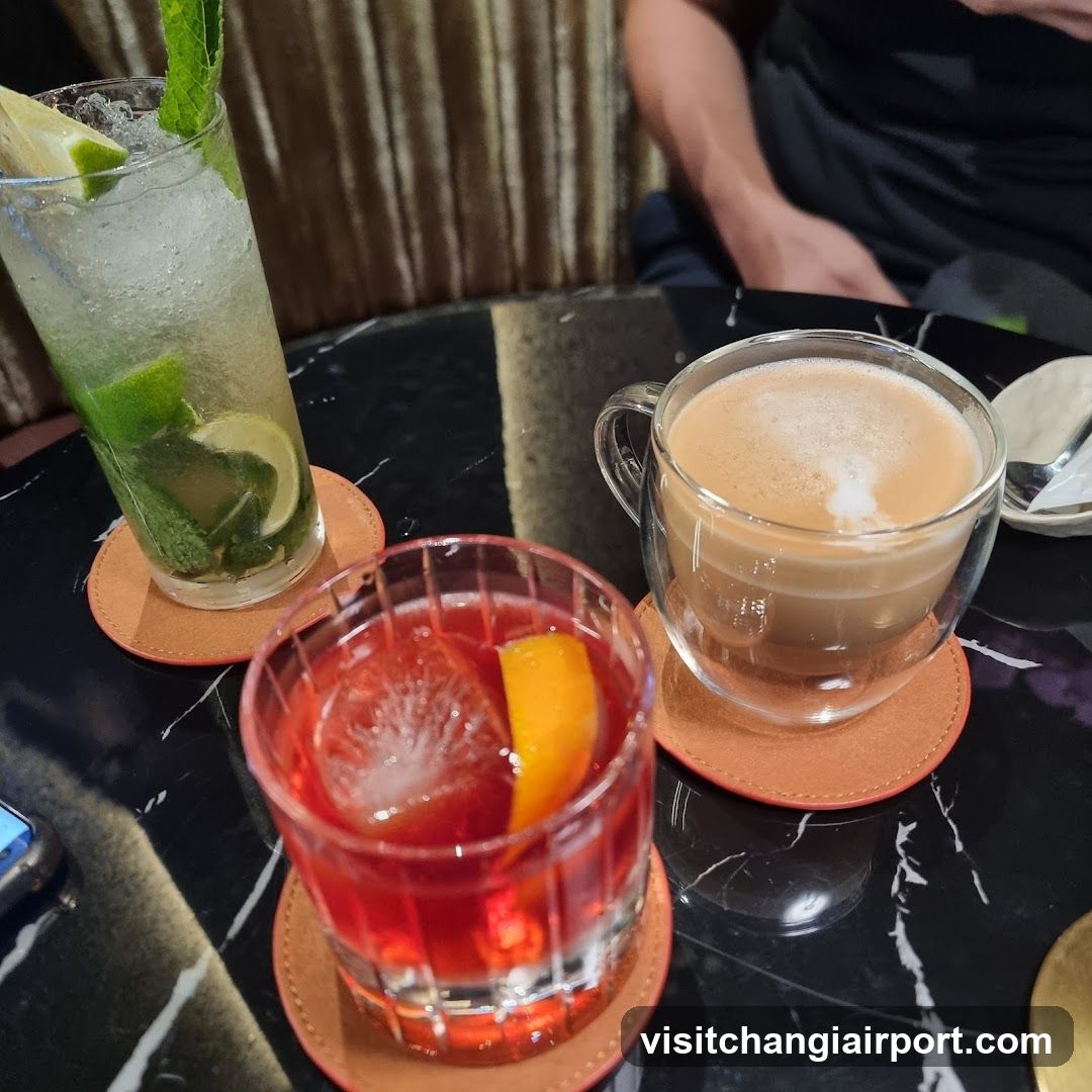 Beverages on a table
