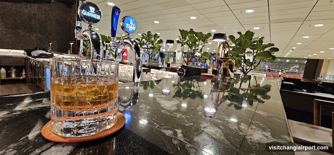 Bar Interior with Beer Taps and Glass of Whiskey