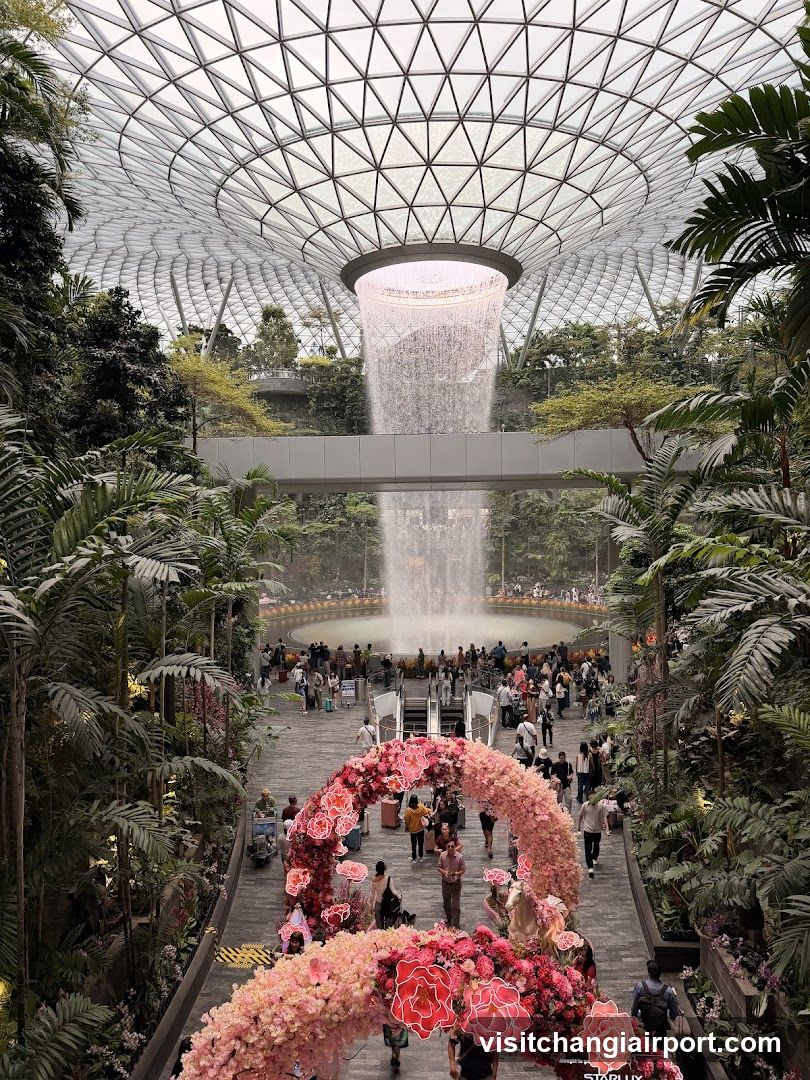 Flower Dome Interior with Waterfall