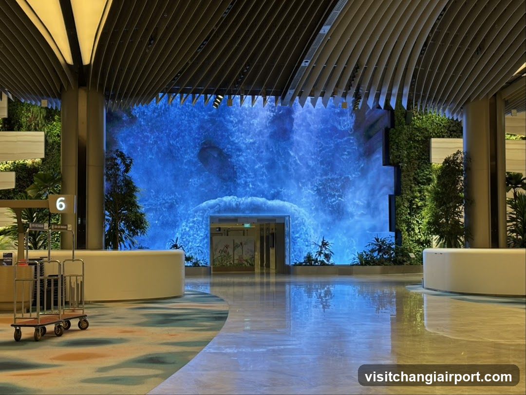 Lobby Interior with Waterfall Feature