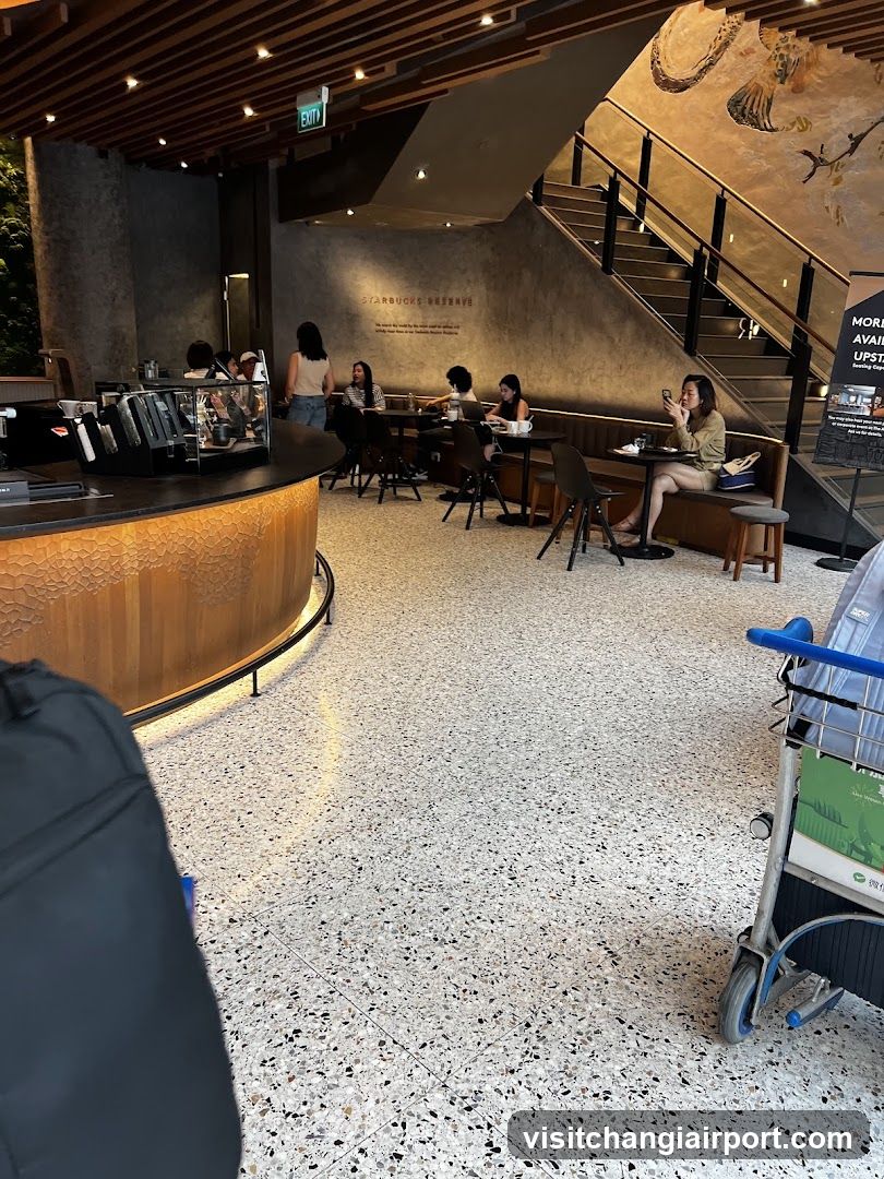 Interior of a coffee shop with customers and staff