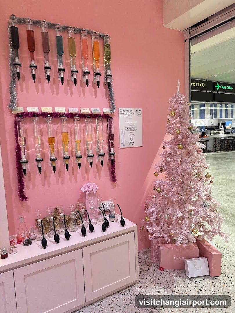Pink Drink Station with Christmas Tree