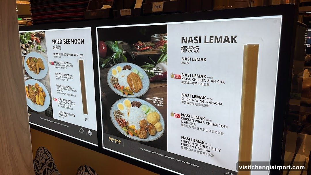 Fried Bee Hoon & Nasi Lemak Menu Board