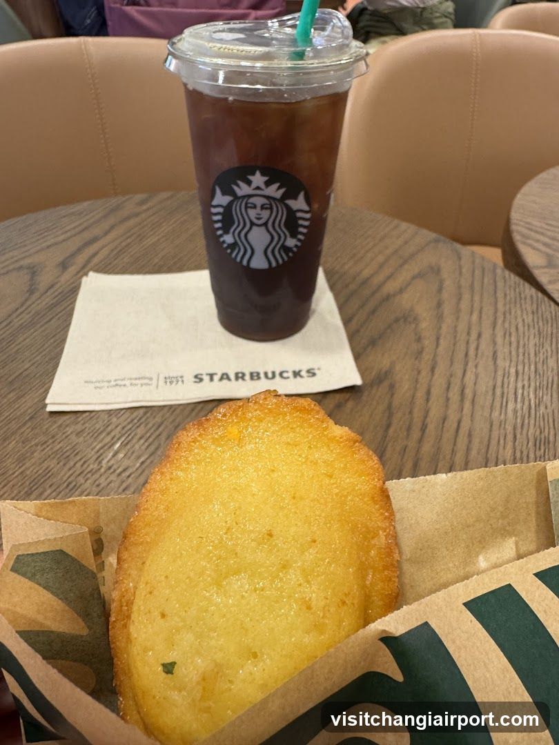 Starbucks Iced Coffee and Pastry