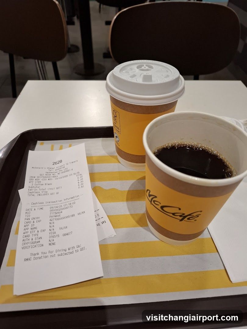 McCafé Coffee and Receipt