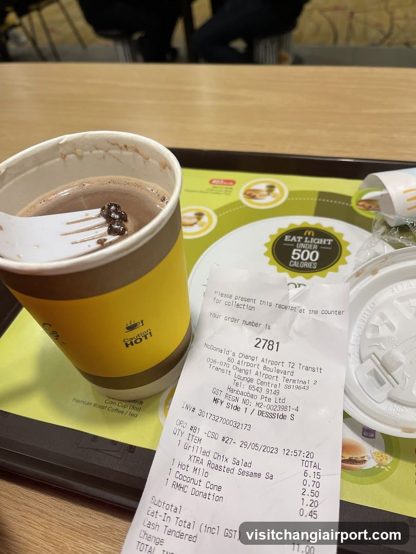 McDonald's Order Tray with Receipt and Drink