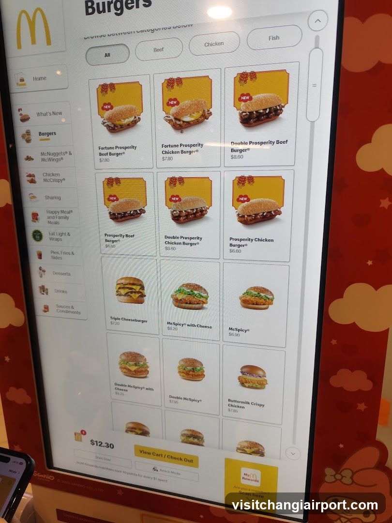 McDonald's Burger Menu Display