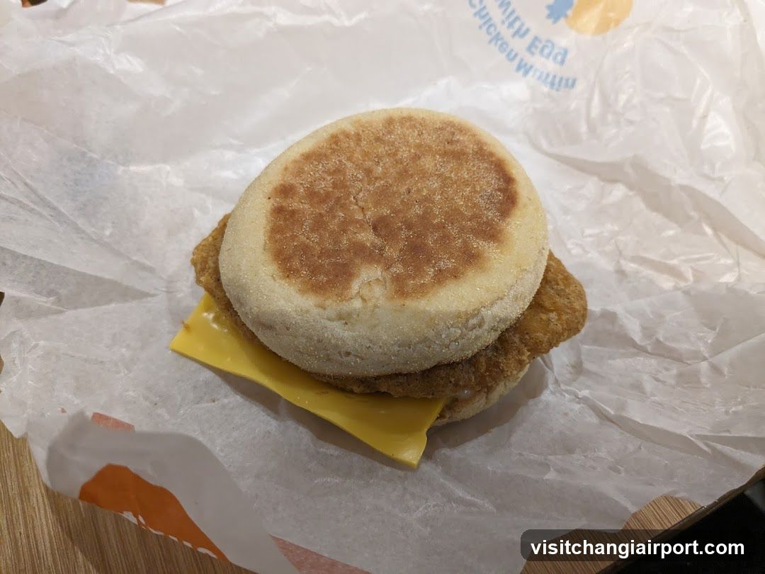 English Muffin Sandwich with Chicken and Cheese